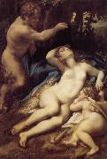 Venus, satyr and Cupido Correggio