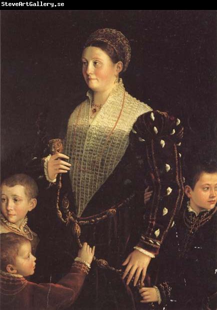 PARMIGIANINO Portrait of the Countess of Sansecodo and Three Children
