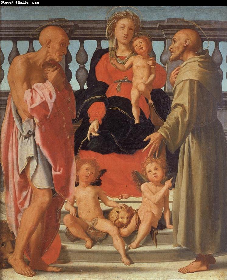 Pontormo Madonna and Child with SS.Jerome and Francis and Two Angels